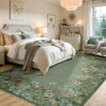 thumbnail image 5 of Lahome 8x10 Floral Washable Rugs for Living Room, Large Green Non Slip Bedroom Rug with Rubber Backing , Soft Ultra Thin Carpet for Dorm Playroom Indoor, 5 of 8