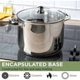 thumbnail image 3 of Stainless Steel Stock Pot, Encapsulated Induction Ready Cooking Pot with Glass Lid, Oven Safe, Dishwasher Safe Soup Pot, 8-Quart, 3 of 12