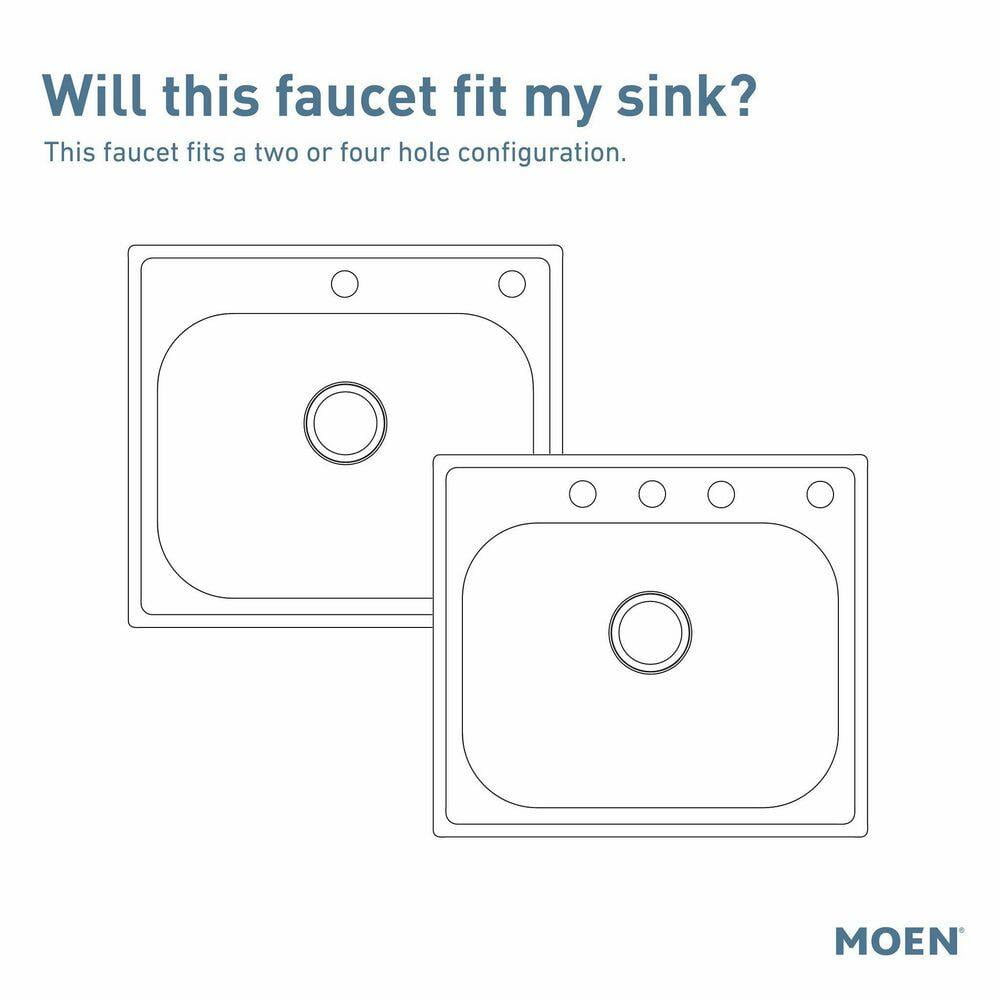 Moen 87301SRS High Arc Kitchen Faucet with Side Spray from the Bayhill Collection, Spot Resist Stainless