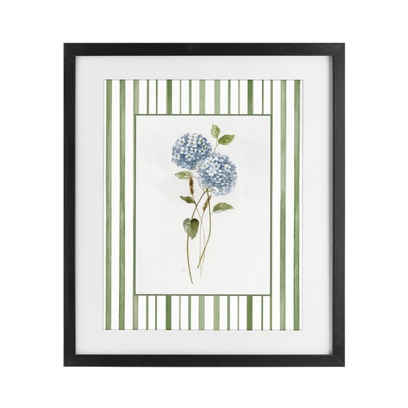 Stupell Industries Cottage Delicate Hydrangea & Dried Wheat Black Framed Print Under Glass, 13 x 16, by Nan