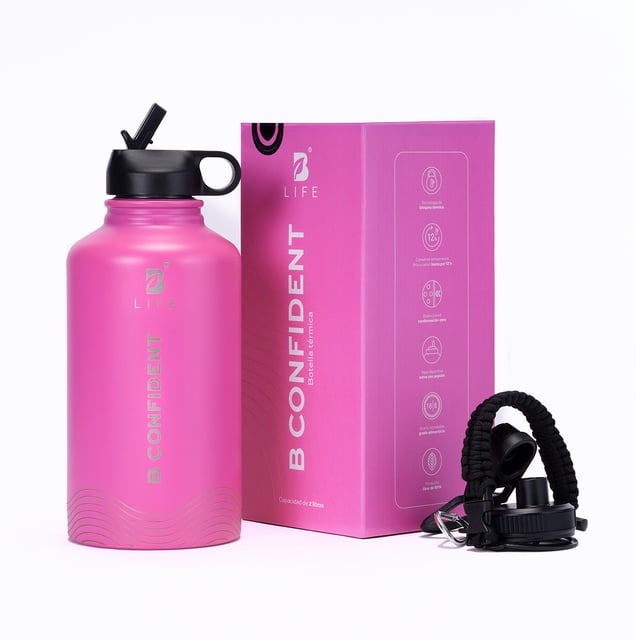 Botella Térmica Color Rosa 2 L (64 Oz) B Confident | Libre de BPA |B Life