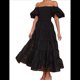 thumbnail image 3 of Vestidos Largos de Mujer con Escote Cuadrado, Corta Abullonada y Fruncido, Corte A, con y Fruncido. Negro XL, 3 of 10