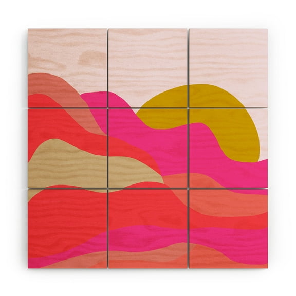 Society6 SunshineCanteen Adelaida Mountain Sunset Wood Wall Mural 3' x 3'