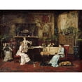 thumbnail image 2 of Mihály Munkácsy 24x19 Black Ornate Framed Double Matted Museum Art Print Titled: The Music Room (1878), 2 of 5