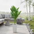 thumbnail image 3 of QinaQin Palmera artificial Areca con maceta blanca alta, hojas tropicales realistas, ideal para decoración de sala, recámara, oficina o interiores, 3 of 6
