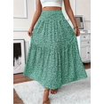 thumbnail image 3 of MORTTIC Women's Boho Floral Maxi Skirt - High Elastic Waist, Pleated A-Line Long Skirt for Summer Casual Wear, 3 of 5