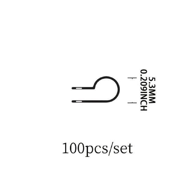 1 Juego de sujetadores de manguera con abrazadera P de plástico negro, bridas for cables de nailon tipo R, accesorios de instalación y fijación