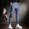 thumbnail image 4 of Pantalones cargo Harem para hombre, pantalones de moda Y2k Hip Hop, senderismo, calle, verano, exterior, los más baratos, pantalones de chándal apilados de algodón, pantalones emo para hombre, 4 of 5