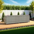 thumbnail image 6 of Outdoor Storage Cabinet, 79 Inch Light Gray Poly Rattan and Metal, 6 of 6