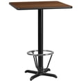 thumbnail image 2 of Emma + Oliver 30" Square Walnut Laminate Bar Table Top-22"x22" Base/Foot Ring, 2 of 3