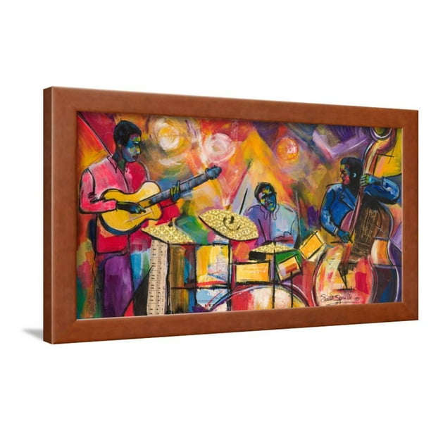 Jazz Trio Framed Print Wall Art By Everett Spruill
