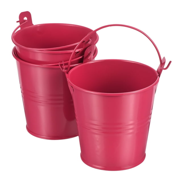 Cubos de Metal Pequeños Uxcell Coloridos para Suculentas Cesta Decorativa para Fiestas Rojos 3 Paquete