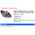 thumbnail image 2 of Right Headlight Assembly - Compatible with 2014 - 2020 Ram ProMaster 1500 2015 2016 2017 2018 2019, 2 of 2