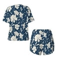thumbnail image 4 of Yiaed Lilies Flowers Print Short Sleeve Pajama Sets for Women Casual Crew Neck 2 Piece Lounge Sets Women's Short-Sleeved Pajama-Small, 4 of 8