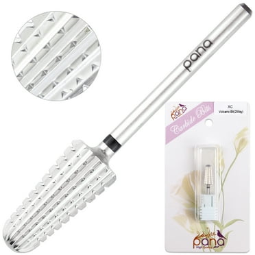 PANA Volcano Nail Carbide Bit - Two Way Rotate use for Both Left and Right Handed use - Fastest remove Acrylic or Gel - For Manicure Drill Machine - 3/32" (Extra Coarse - XC, SILVER)