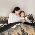 thumbnail image 4 of Manfei Wild Wolves Twin Comforter Sets,Wooded Pine Grove Bedding Set,Brown,Black Reversible,2 Pieces,1 Comforter and 1 Pillowcase, 4 of 7
