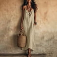 thumbnail image 2 of zbxnLI Women's Maxi Dress Spaghetti Strap Casual Loose Long Dresses with Pockets Summer Beach Vacation Sundress, 2 of 7