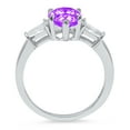 thumbnail image 2 of 2.5 ct Pear Cut Natural Amethyst 3 Stone 14K White Gold Womens Engagement Ring, 2 of 3