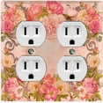thumbnail image 1 of Metal Light Switch Plate Outlet Cover Red Pink Rose Frame Wallpaper ROS024, 1 of 13