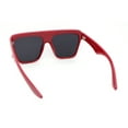 thumbnail image 4 of Flat Top Oversized Rectangular Plastic Retro Racer Fashion Sunglasses Red - Black, 4 of 4