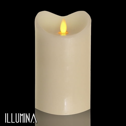 Modern Home Illumina Flameless Pillar Candle w/Moving Wick and Blow Out Feature