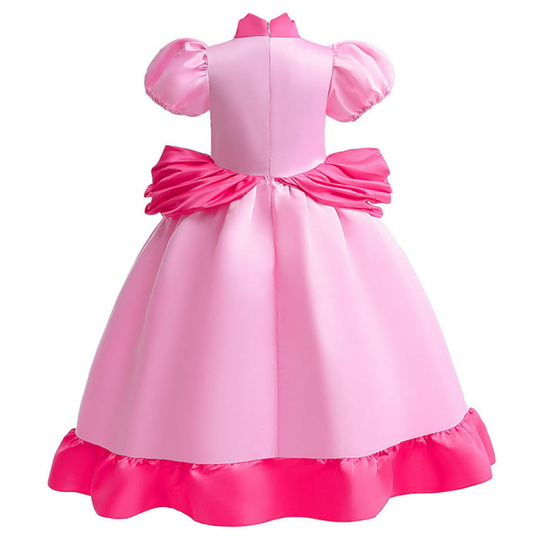 Gloves Dress Princess For Super Costumes with Cosplay Girls Brother Kids Halloween Peach