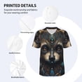 thumbnail image 3 of KLL Tribal Style Raccoon for Men's Baseball Shirts,Short Sleeve Casual Shirts Button Down Shirt for Men Beach Summer Wedding Shirt-3X-Large, 3 of 7