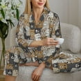 thumbnail image 6 of Daiia Cartoon Bear for Women's Long-Sleeved Pajama Set – Soft & Comfortable Sleepwear Button-Up Pajamas Cozy Lounge Wear-Large, 6 of 7