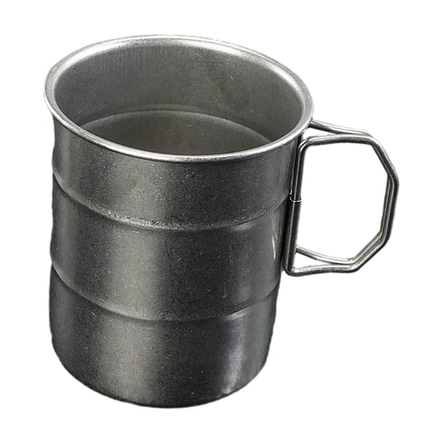 Taza de acero inoxidable para camping, bebida, agua, picnic, barbacoa, café Mango plegable de 500 ml.