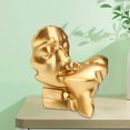 thumbnail image 4 of AMLESO Carved Resin Sculpture rs Figurines Abstract Statue Crafts in Collection Couple Gold, 4 of 8