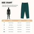 thumbnail image 4 of Lsque Teal On Black Plaid Print Women's Pajama Pants, Lounge Pant - Comfortable Home Wear,Elastic Waistband, Stylish Design-Large, 4 of 9