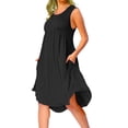thumbnail image 1 of MAWCLOS Robe d'Été de Plage pour Femme, Robe Midi de Plage, Cache-Maillot, Robe Débardeur Sans Manches, Caftan, Fête, Col Rond, Noir, G, 1 of 2