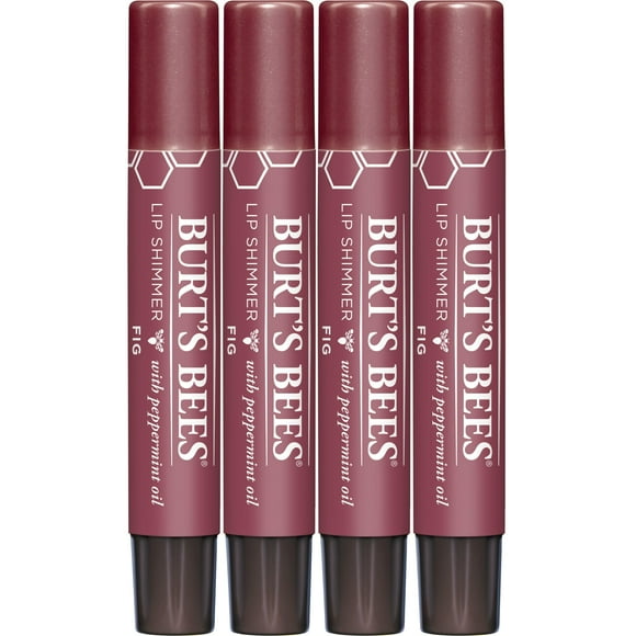 Set de bálsamo labial Burt's Bees Shimmer Fig Lip Balm Stick, paquete de 4