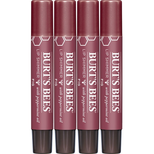 Lip Tint Set Burt's Bees Shimmer Fig Lip Balm Stick x4 Pack