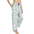 thumbnail image 2 of Uemuo Rabbit Back View Pattern Women's Wide Leg Palazzo Lounge Pants with Pockets Light Weight Loose Comfy Casual Pajama Pants-Medium, 2 of 9