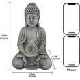 thumbnail image 2 of Solar-Powered Buddha Statue, Resin Buddha Sculpture with LED Light for Home Decoration, Sitting Meditating Buddha Serene Resin Figurine for Garden, Yard, Lawn, Living Room, and Entryway, Grey, 2 of 6