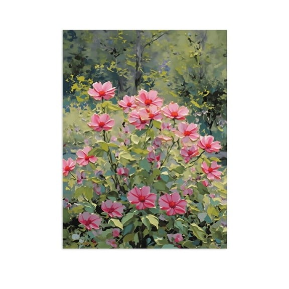 Potopok Impressionist Monet Canvas Wall Art, Floral Garden Print for Living Room Bedroom Decor, 12x16in