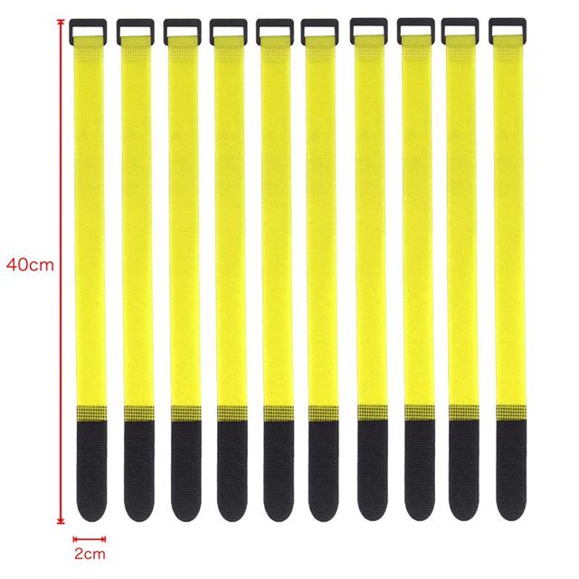 Magic Tape 10 Pcs Sangles en Nylon Réutilisables à Crochet Boucle Couleur Inversée Bande de Fixation Auto-Adhésive Attaches de Câble Enveloppement Ensemble Attaches Fixes 1500777-Longueur 40cm Largeur 2cm