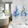 thumbnail image 5 of Coolnut Bright Color Butterfly Patterned Hand Towels 2 PCS, Cotton Bath Towel for Drying Face Hands Body Decorative Water Absorbent Lightweight Towels for Bathroom Ktichen Travel Gym, 16"x28", 5 of 6