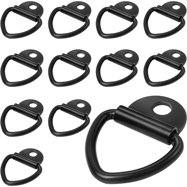 Anclajes de amarre para remolque, almacén, barco, 10 piezas de pernos de anillo en V de acero resistente, accesorios para camionetas (negro)