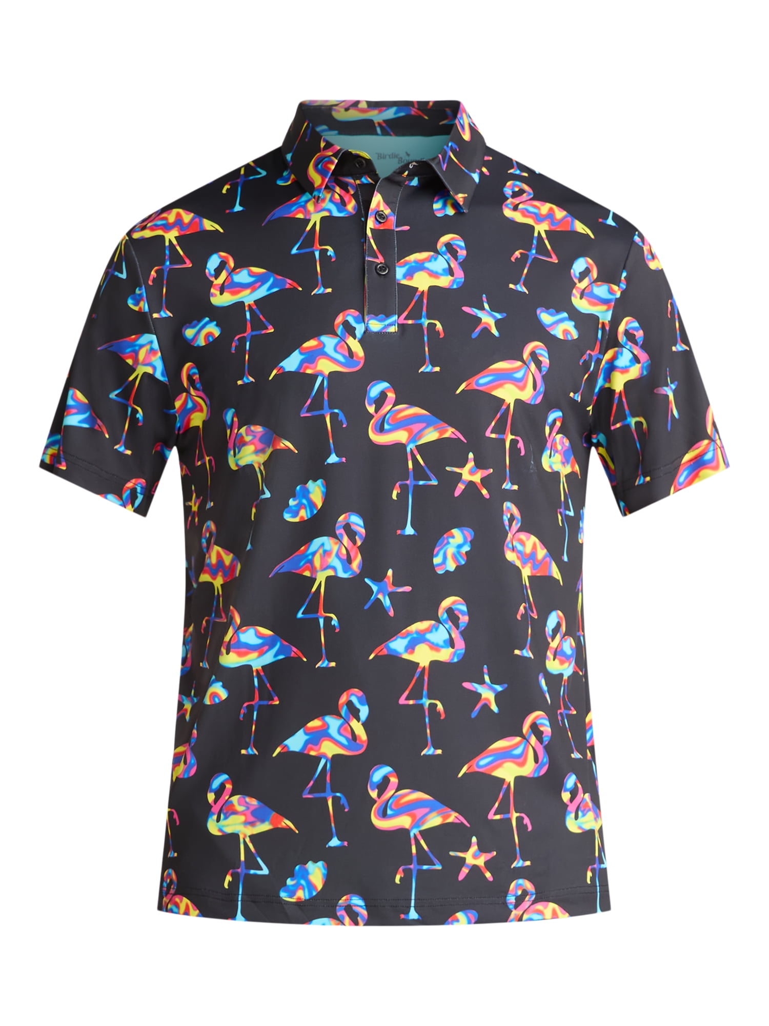 Birdie Bound Men's and Big Men's Novelty Print Golf Polo Shirt, Sizes S-5XL