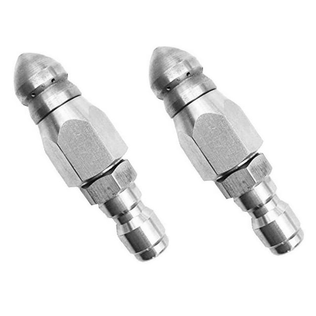 2X Boquilla de Chorro de Alcantarilla A Presión con Acero Inoxidable, Conector Rápido de 1/4 de Pulgada