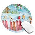 thumbnail image 2 of Disketp Christmas Birds Small Mouse Pad 7.9x7.9 Inches,Washable Round Mousepad For Office Laptop Computer,Non-Slip Rubber Base Mouse Pads For Wireless Mouse, 2 of 9
