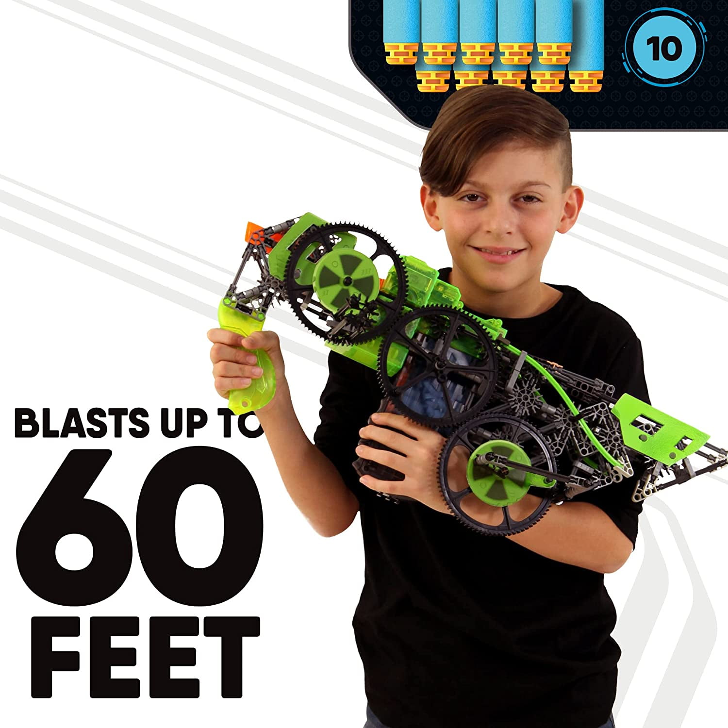 K'NEX Cyber-X C10 Crypto Crank with Motor - Blasts up to 60