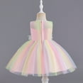 thumbnail image 4 of Esaierr Baby Toddler Girls Flower Dress Infant Wedding Bridesmaid Birthday Party Pageant Tutu Tulle Princess Dresses Mesh Tulle Dress Little Girl's Sleeveless Rainbow Dress for 1M-3Y, 4 of 7