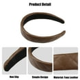 thumbnail image 4 of Unique Bargains 1 Pc Checkered Pattern Padded Headband Hairband for Women Faux Leather Brown 1.2 Inch Wide, 4 of 7