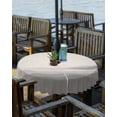 thumbnail image 2 of nqOlkjepod Grey Beige Ombre Outdoor Tablecloth with Umbrella Hole & Zipper, Minimalist Ocean Waves Linen Round Table Cover 54 Inch, Dining Waterproof Table Cloth Protector for Patio/Party/Picnic, 2 of 7