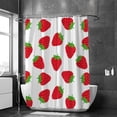 thumbnail image 2 of Coolnut Bath Shower Curtain Liners Juicy Strawberry 66x72in Polyester Waterproof with 12 Curtain Hooks, 2 of 6
