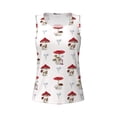 thumbnail image 4 of Xecao Different Mushrooms print women's scoop neck, loose-fit workout tank tops for the gym., 4 of 9
