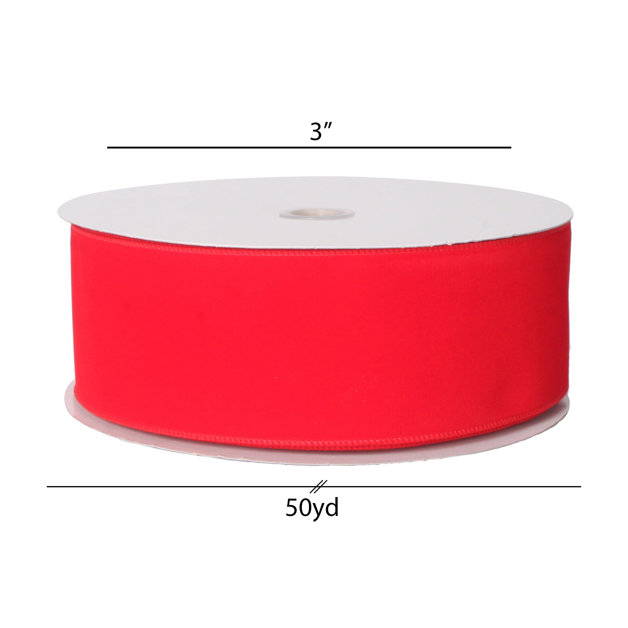 Vickerman 3" x 50 Yards Red Velvet Outdoor Wired Christmas Ribbon